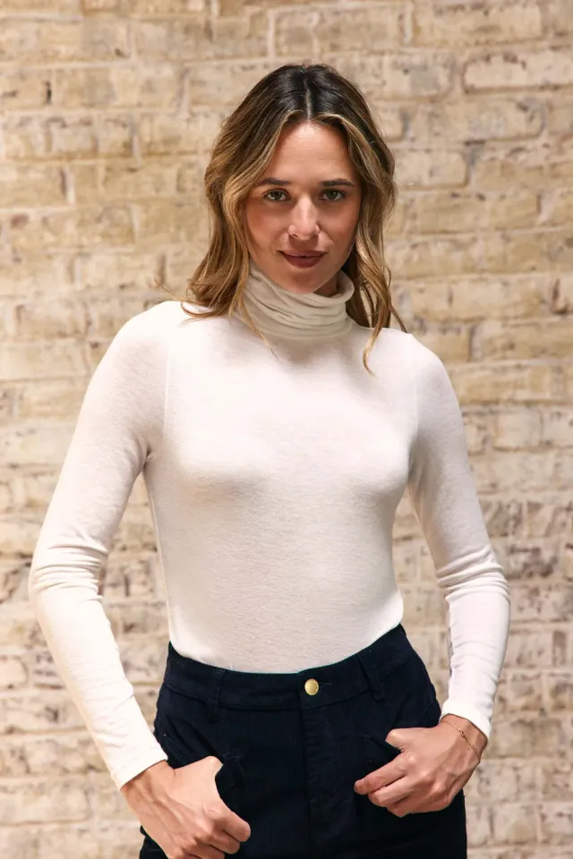 La Petite Etoile Tova colshirt jersey ecru duimgat