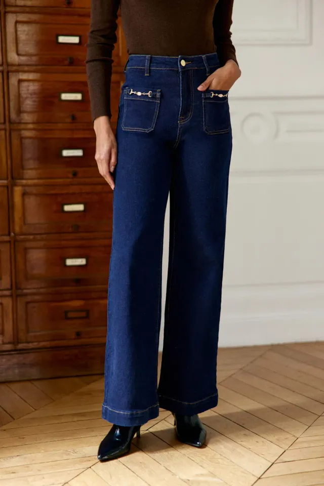 La Petite Etoile Atlantyna wijde jeans brut blauw