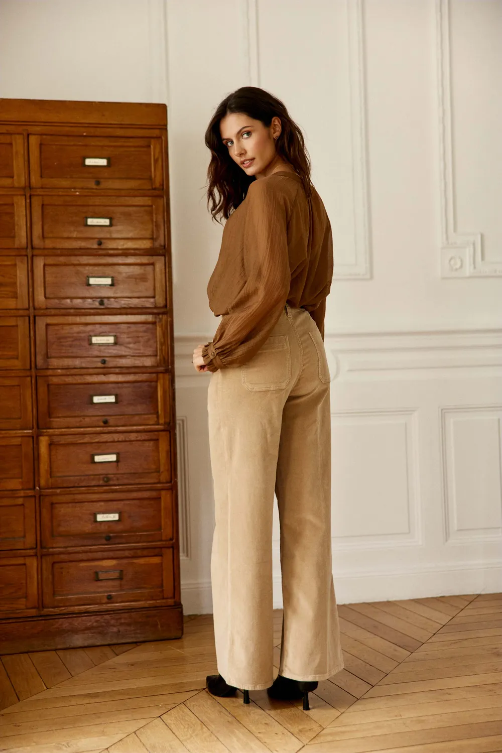 La Petite Etoile Petrona broek wijd beige corduroy