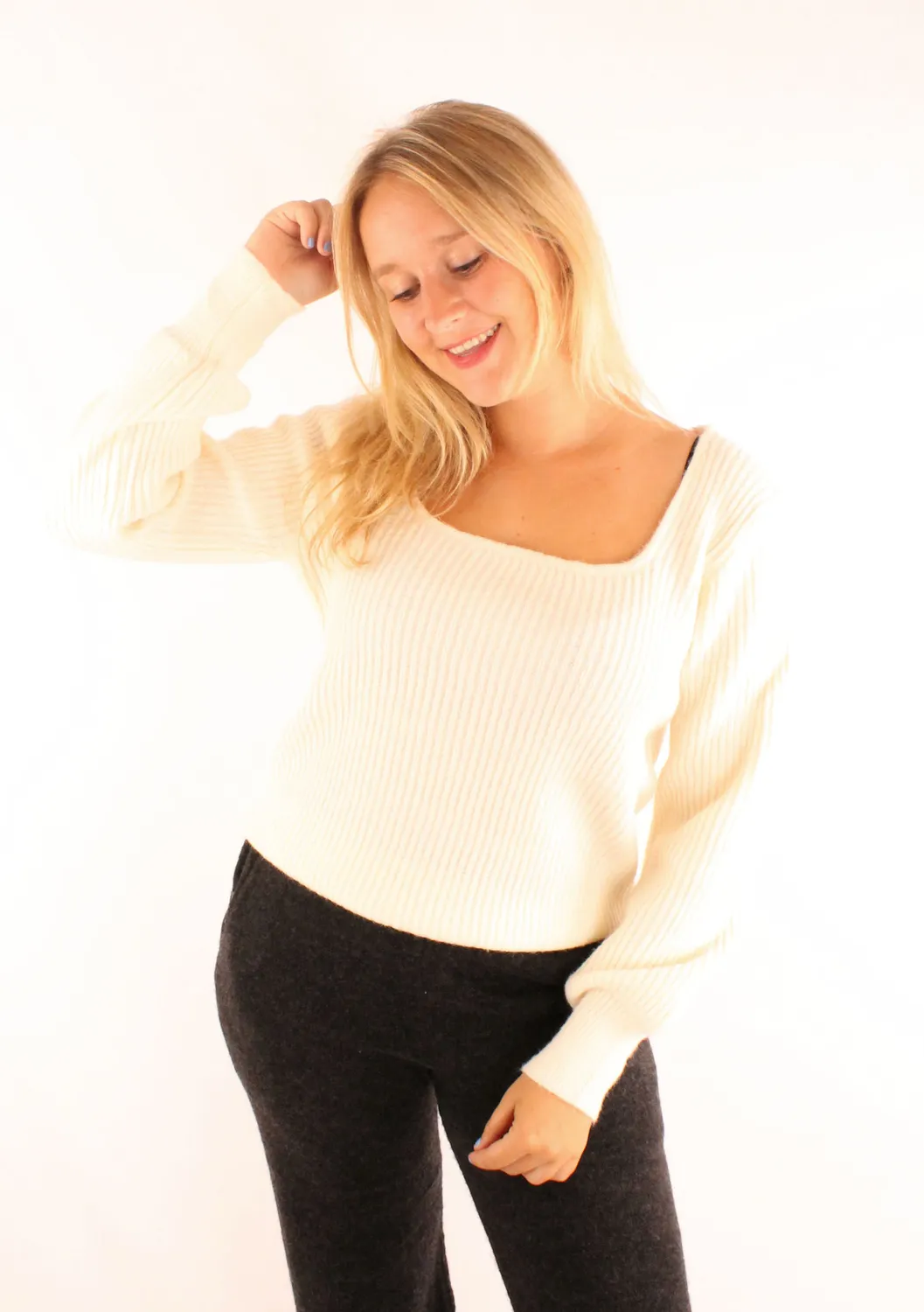 LOVEDRUNKY U-hals Trui Wit one size