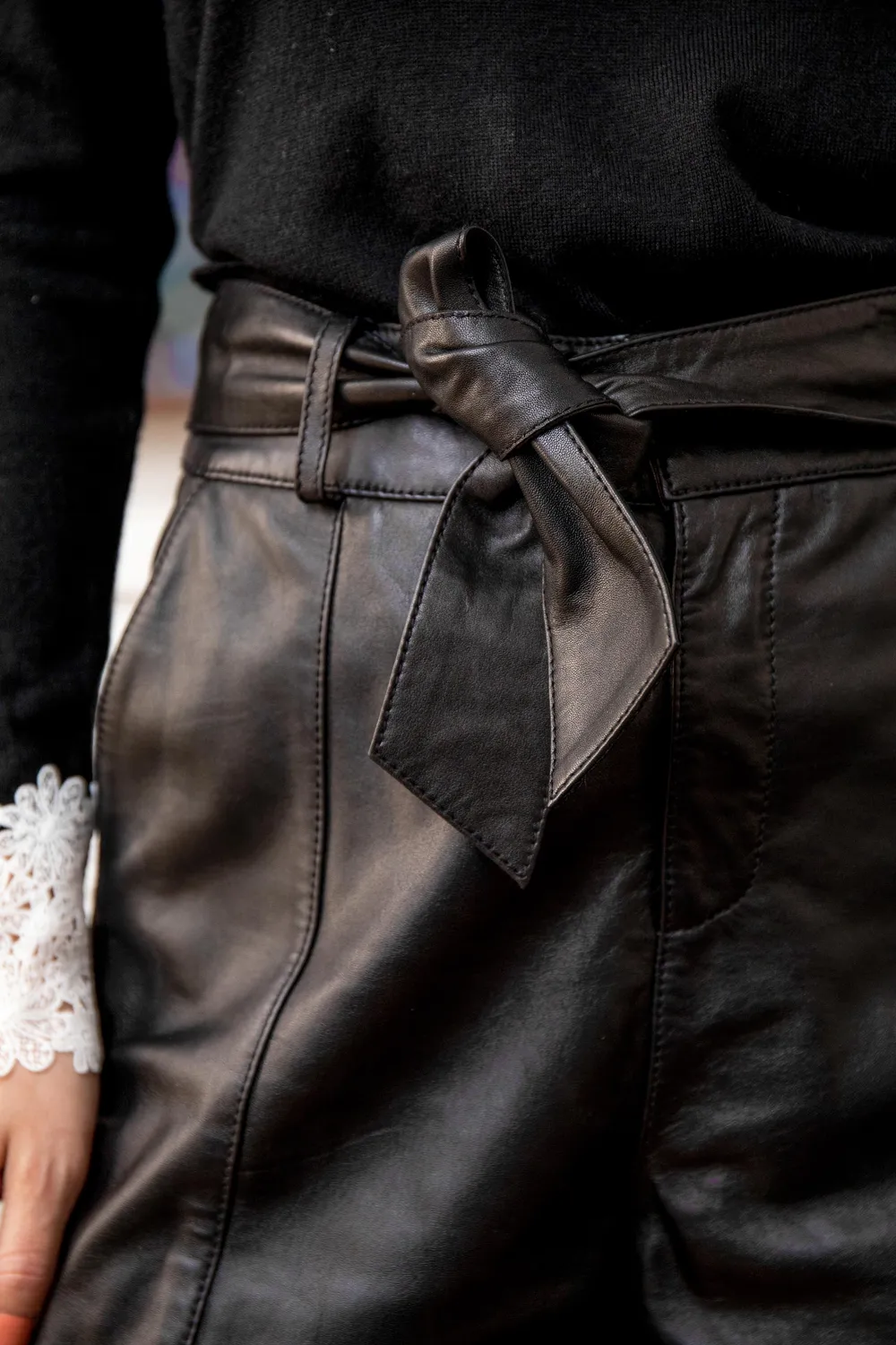 La Petite Etoile Racine short zwart leer kort