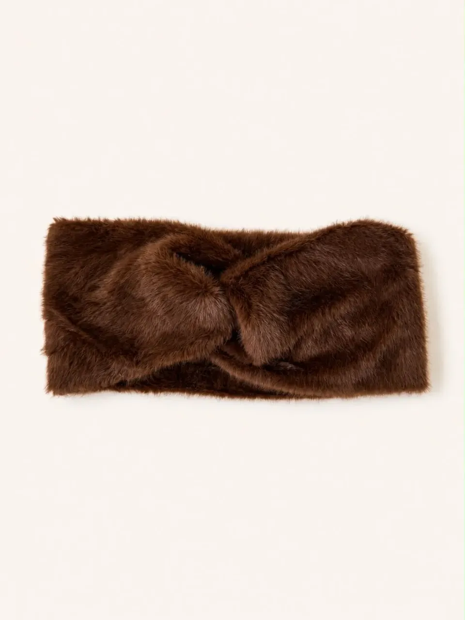 Amiek Fluffy Twist hoofdband cacao – warme winter