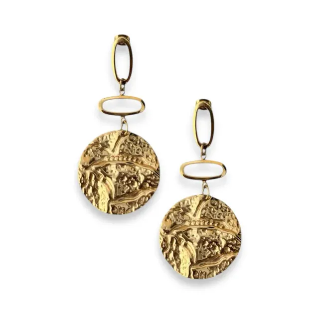 Amiek Golden Coins oorbellen goud stainless steel