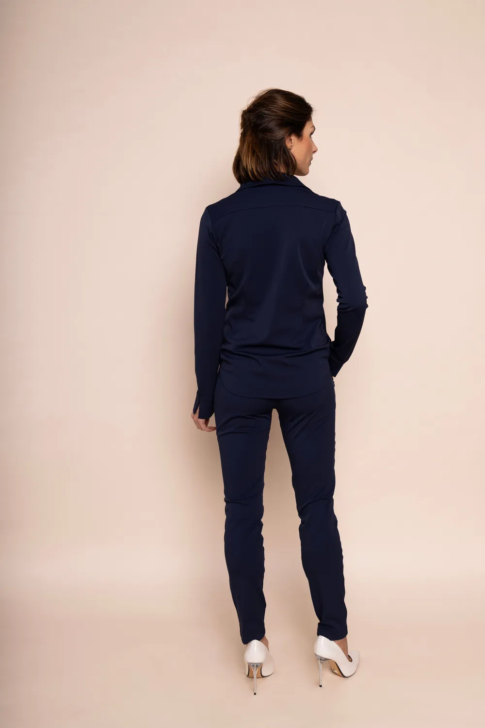 Laboutiek Ivanka Long Sleeve travel blouse navy