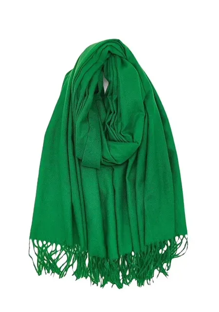 Fashion Trends Franjes sjaal groen zachte stof