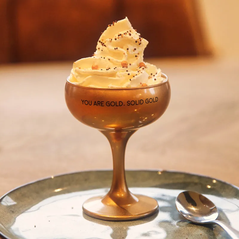 My Flame You Are Gold champagneglas geurkaars Silky Tonka