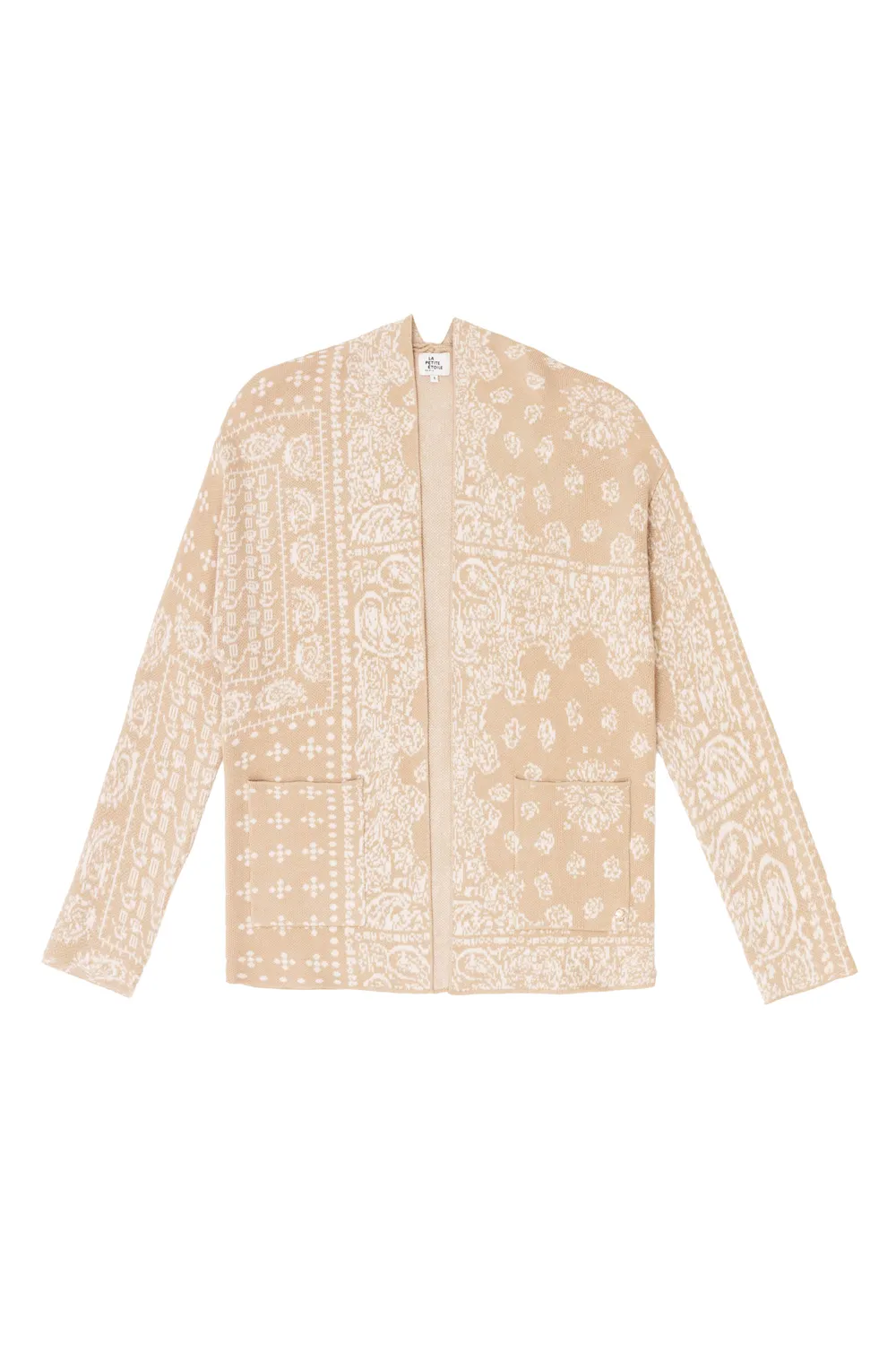 La Petite Etoile Modena vest beige bandana print