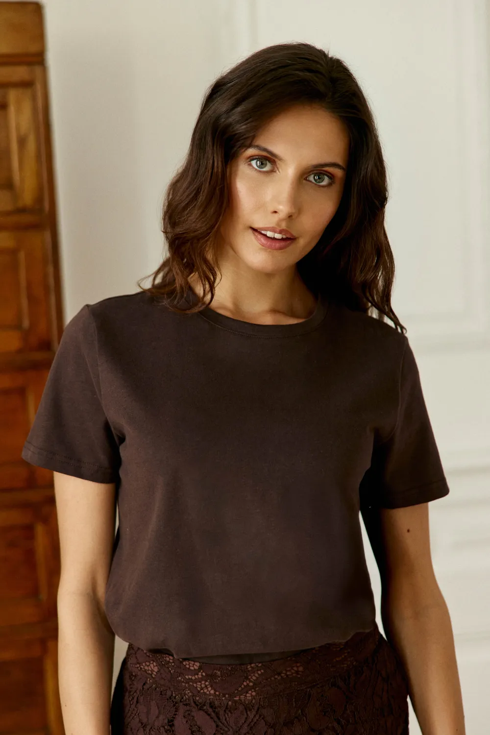 La Petite Etoile Tamala T-shirt recht bruin katoen