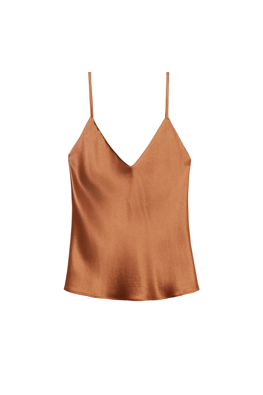 La Petite Etoile Darling satijnen top camel V-hals