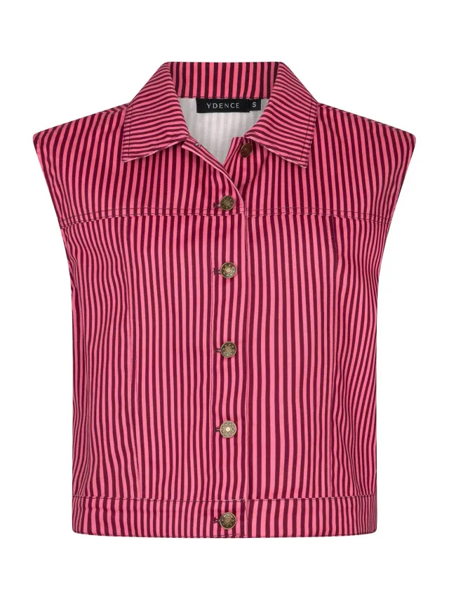 Amiek Marit gilet dames coral burgundy soepele stof