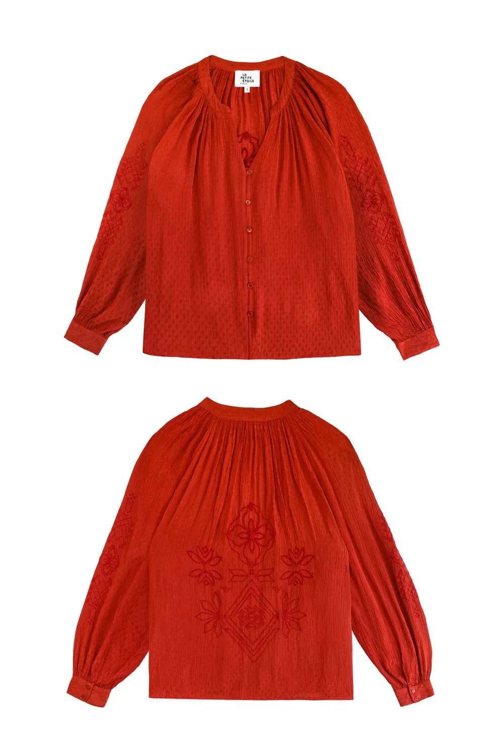 La Petite Etoile Bexley blouse baksteen wijd