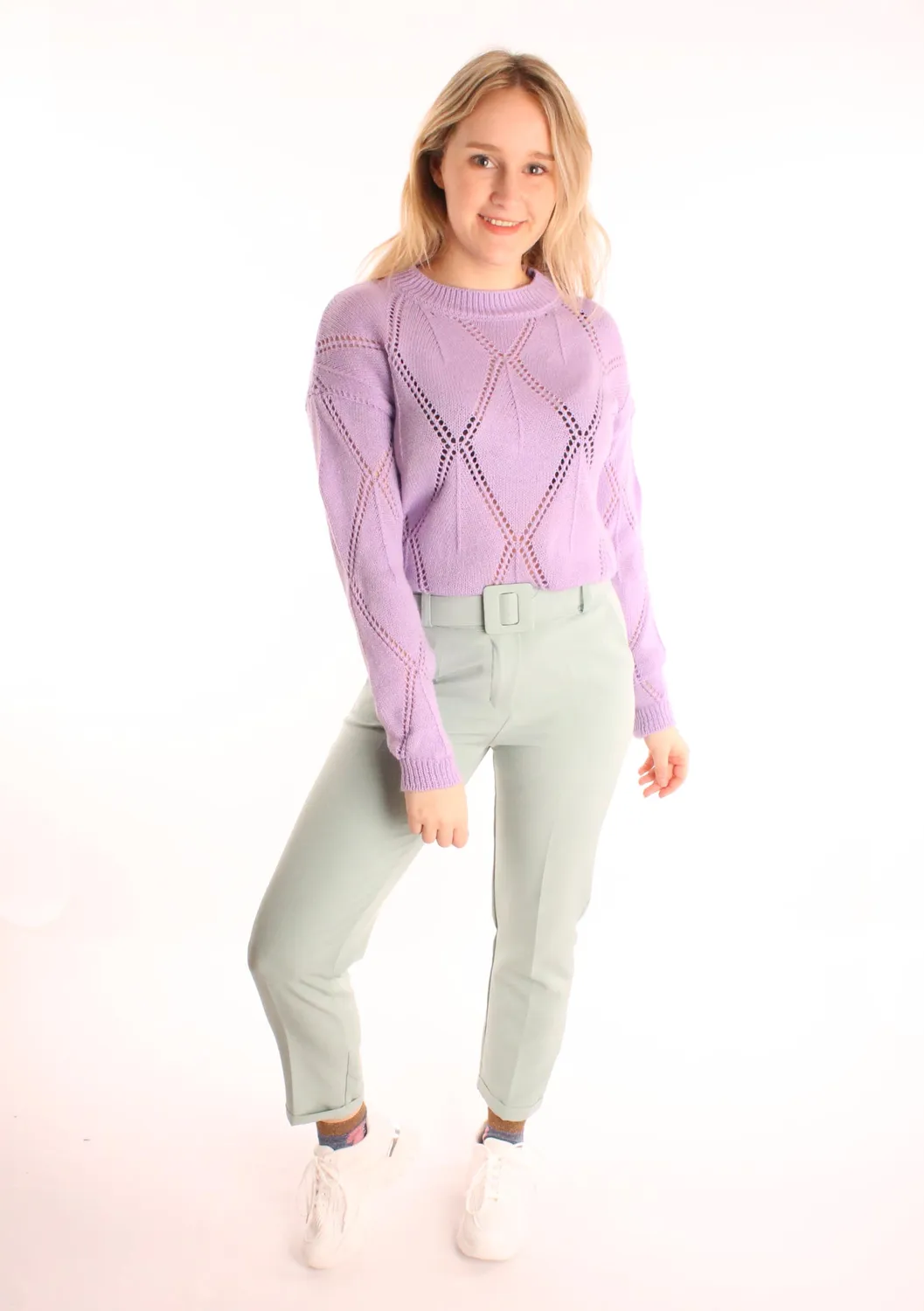 LOVEDRUNKY Casual pantalon mint – high waist