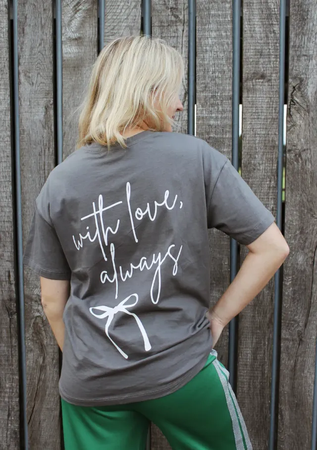 LOVEDRUNKY With Love Always T-shirt Grijs loose fit
