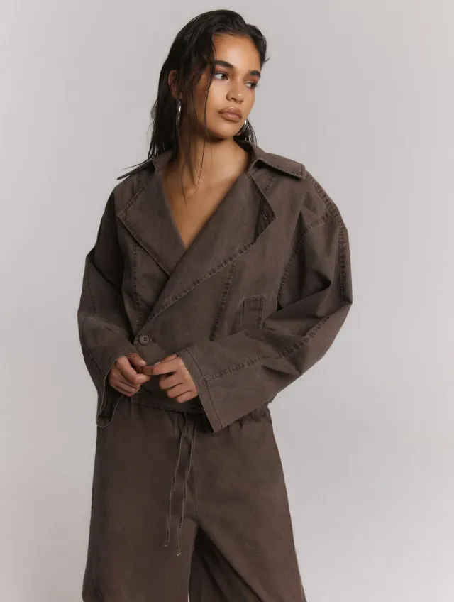 Refined Department Jolanda Jacket jas chocobruin oversized