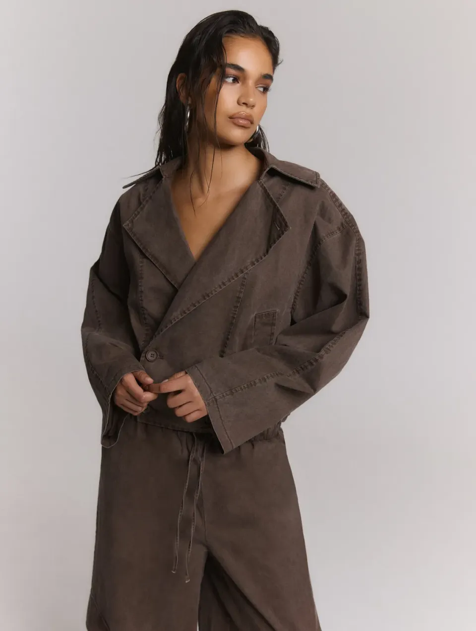 Refined Department Jolanda Jacket jas chocobruin oversized