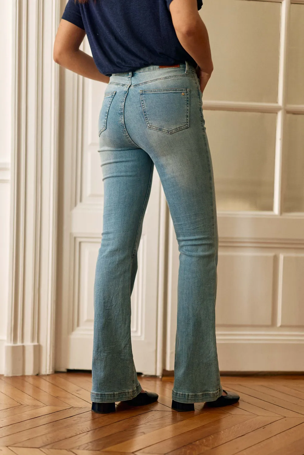 La Petite Etoile Lancelot flare jeans stone hoge taille