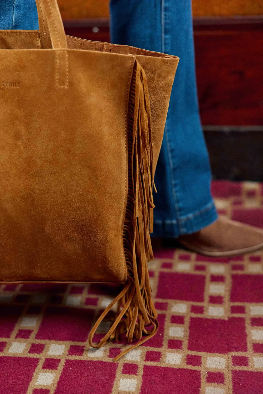 La Petite Etoile Aldo shopper camel suède franjes