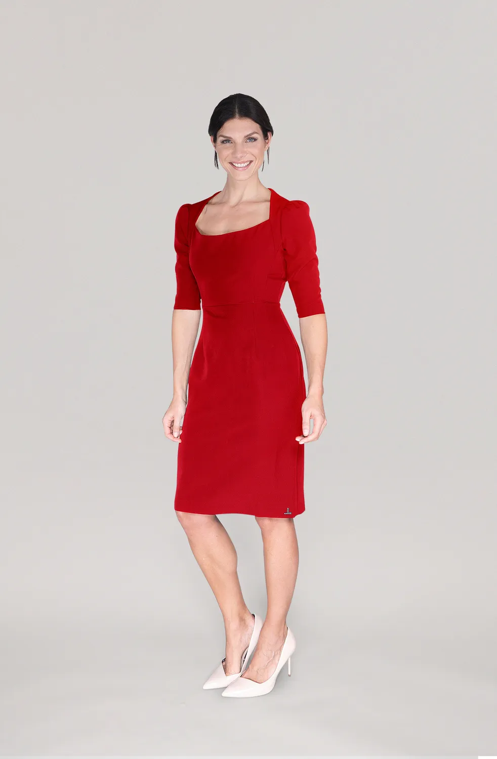 Laboutiek The Shoulder Dress jurk rood zakelijk