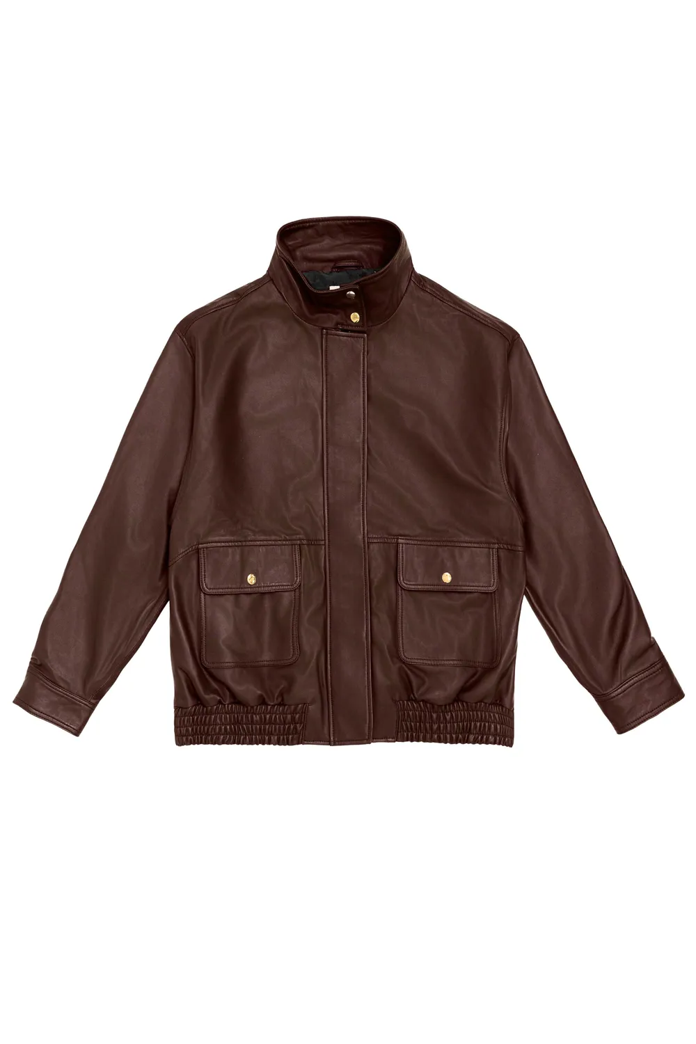 La Petite Etoile Floy jas leer oversize bruin
