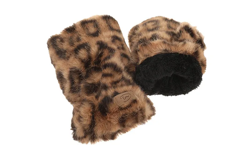 Amiek Are handschoenen panter naturel vingerloos