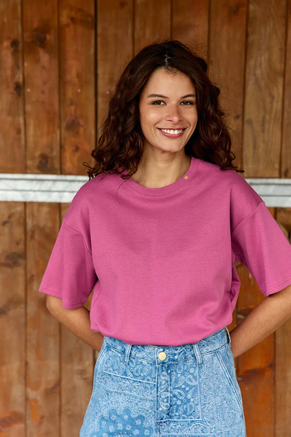 La Petite Etoile Tais oversize T-shirt roze met ster