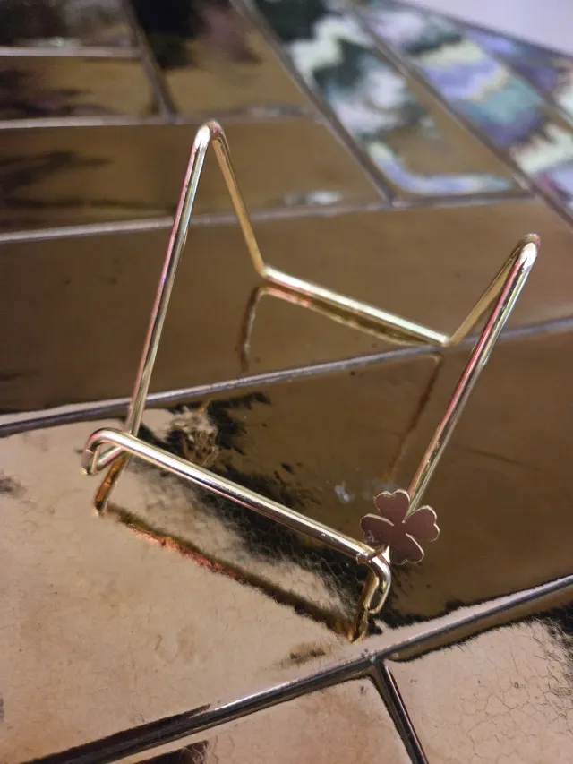 Amiek Klavertje tegel goud keramiek 3D-opdruk