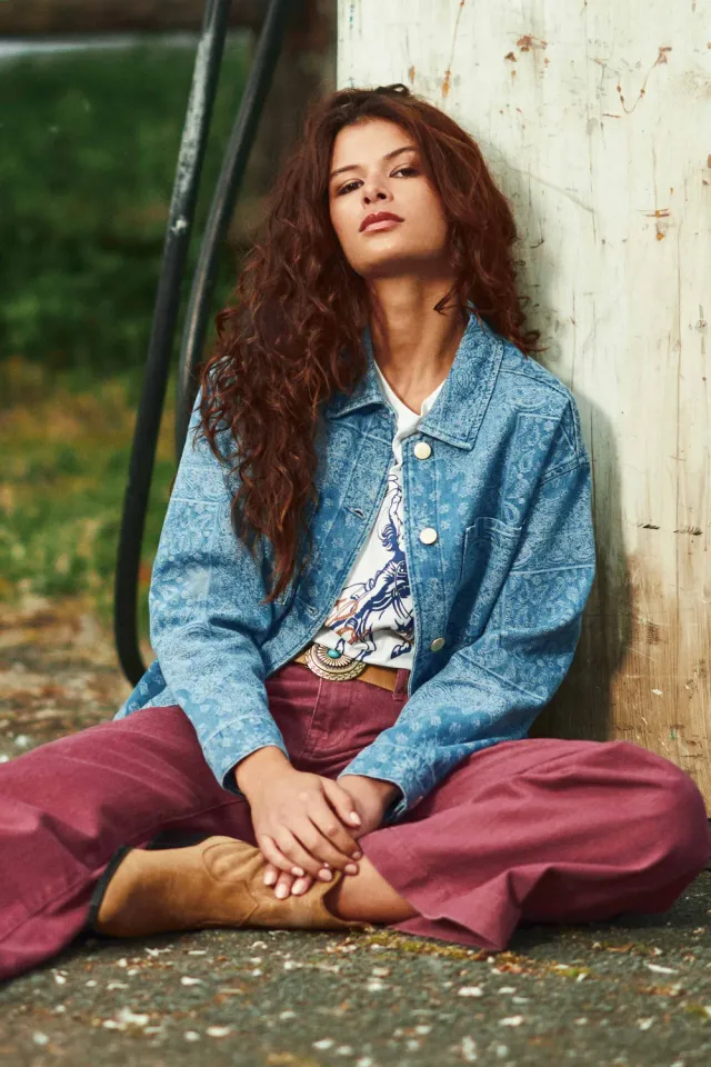 La Petite Etoile Vitalo overblouse bandana denim blauw