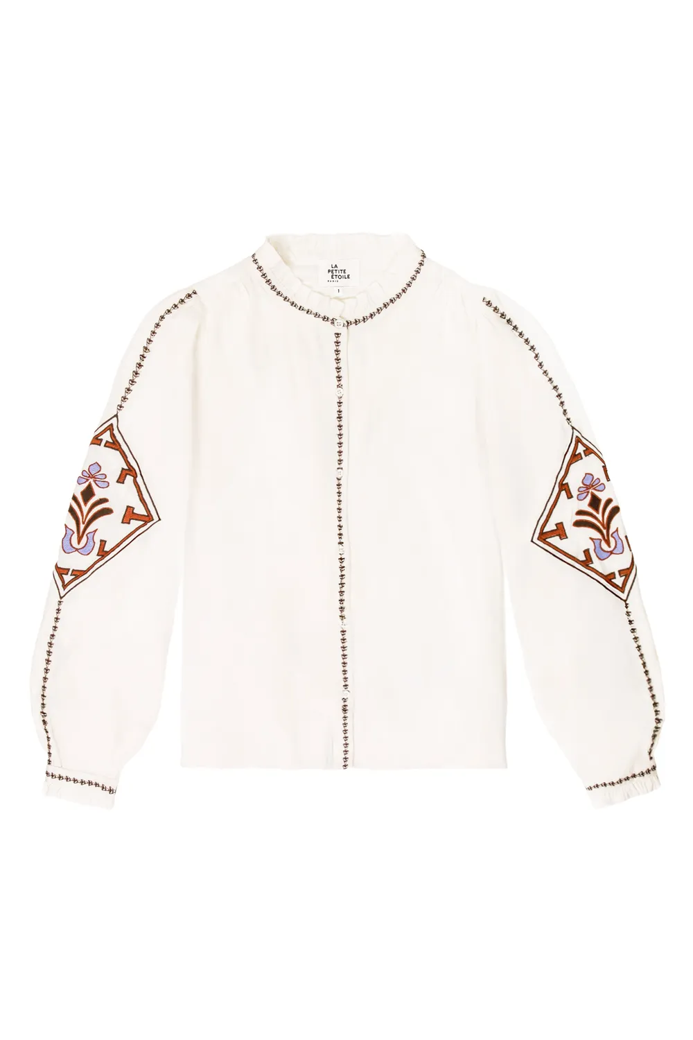 La Petite Etoile Bina blouse ecru volants