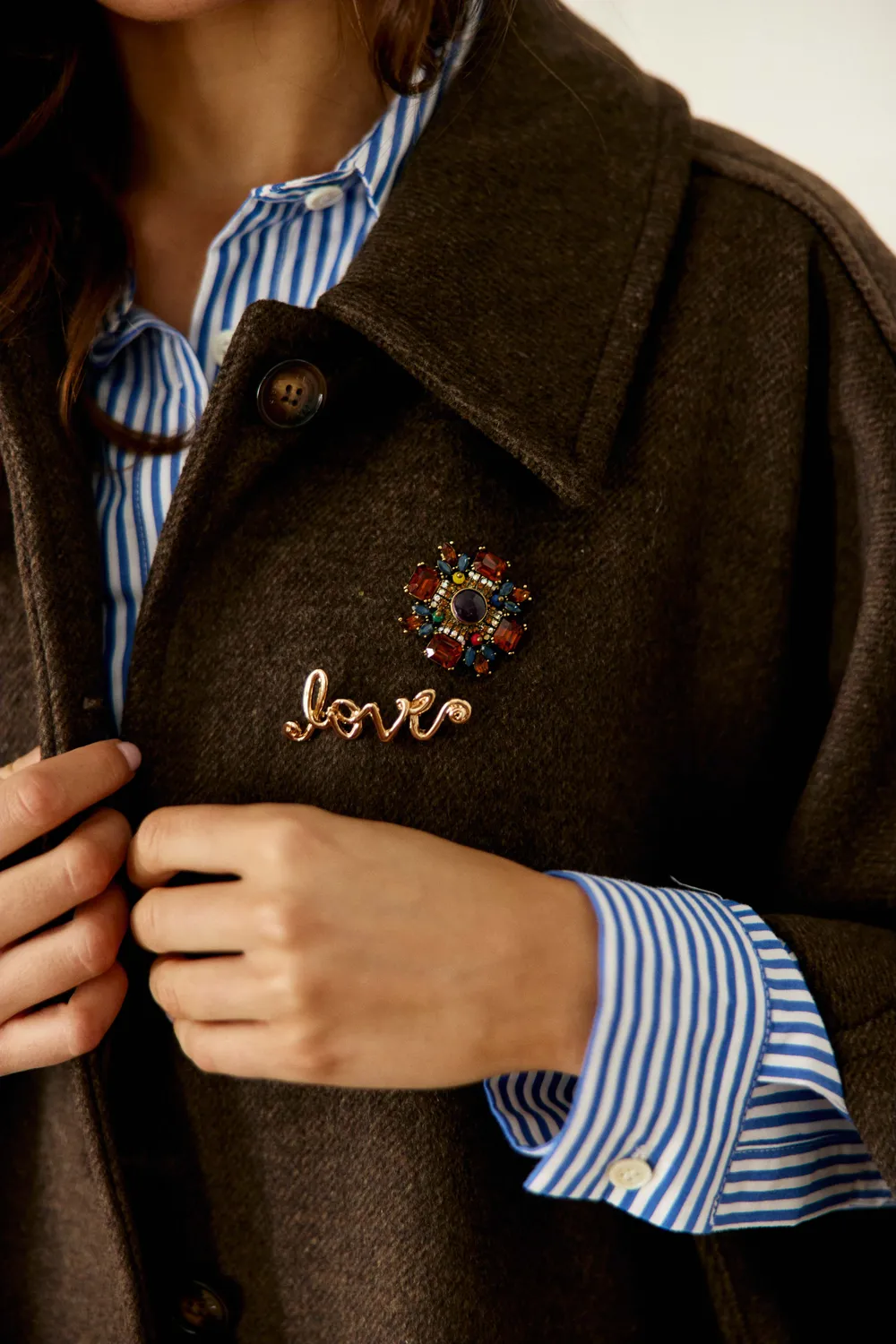 La Petite Etoile Alby broche amber goud