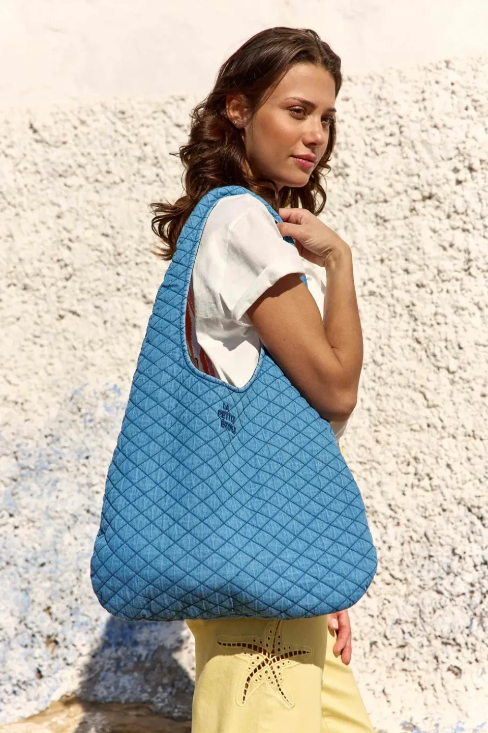 La Petite Etoile Aba hobo tas stone gewatteerd katoen
