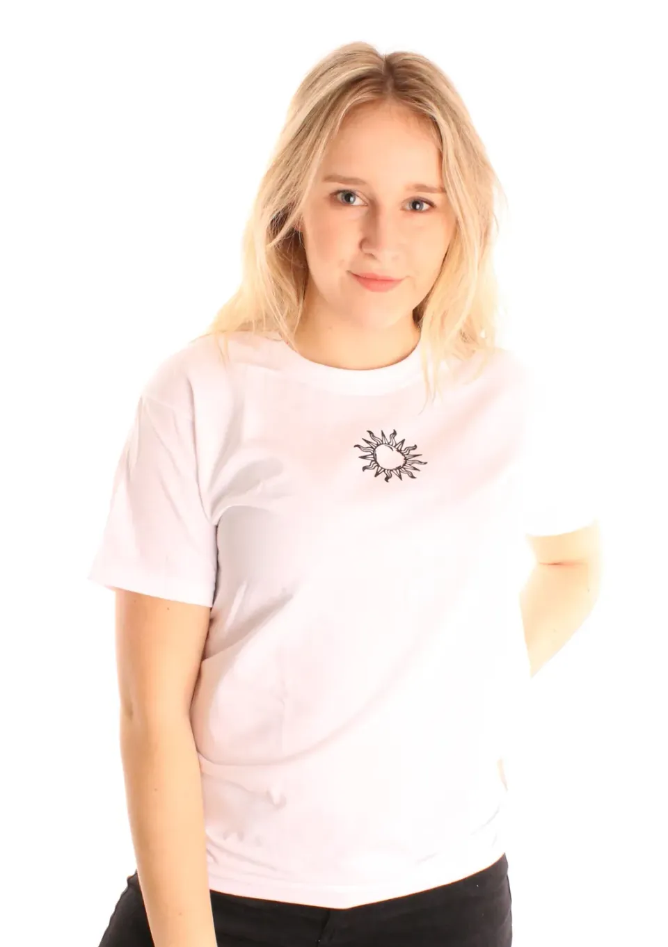 LOVEDRUNKY Sun T-shirt wit met zon print
