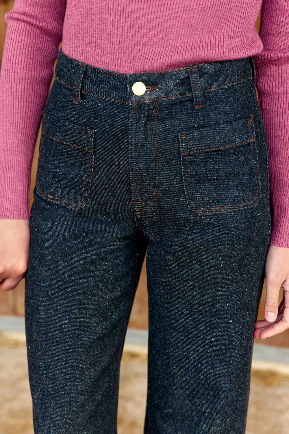 La Petite Etoile Atlanty jeans brut wijd pailletten