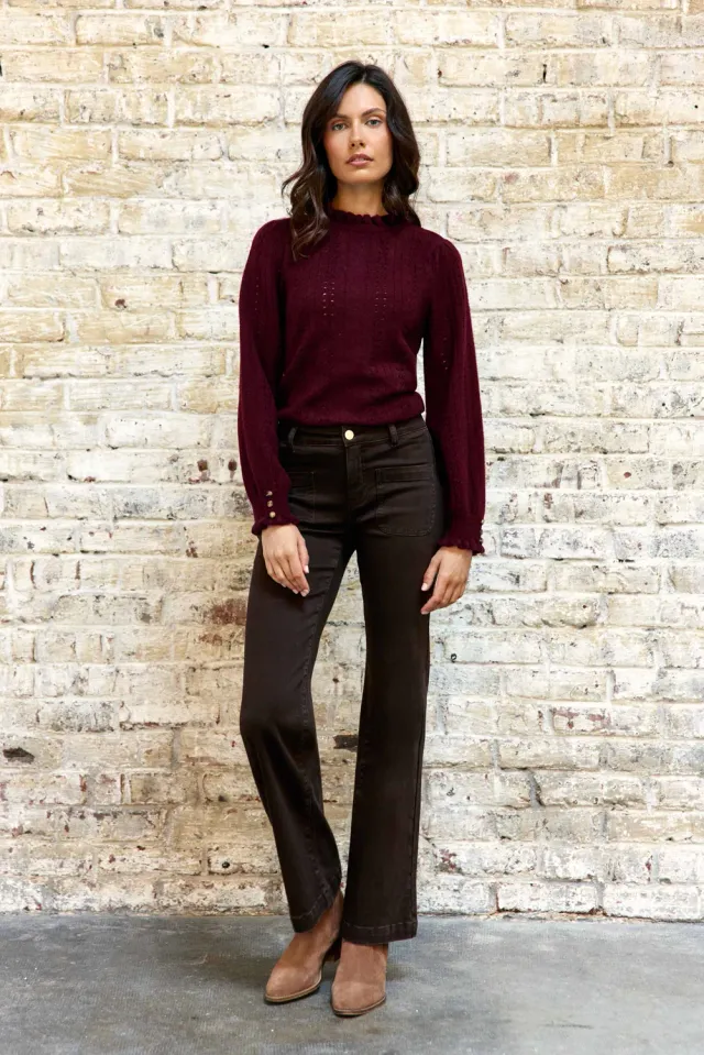La Petite Etoile Sonny flare broek bruin hoge taille
