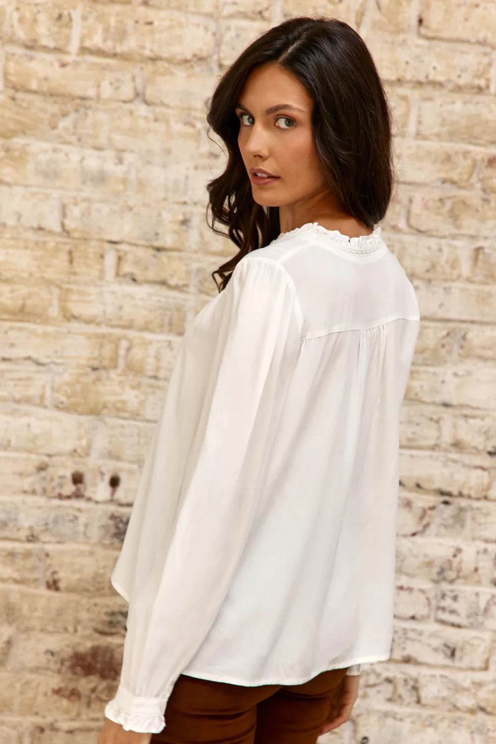 La Petite Etoile Bowen blouse ecru borduursel