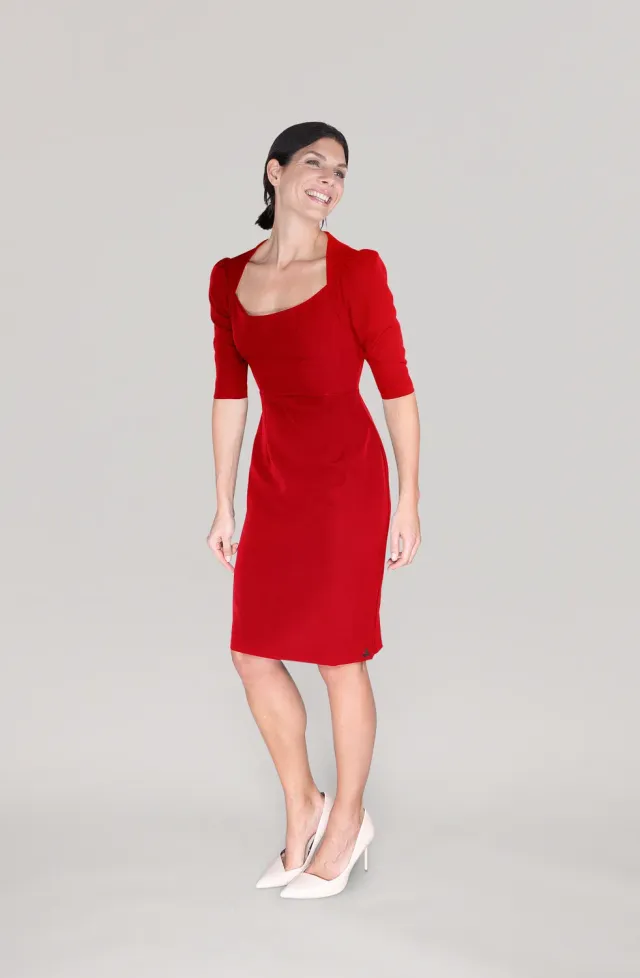 Laboutiek The Shoulder Dress jurk rood zakelijk