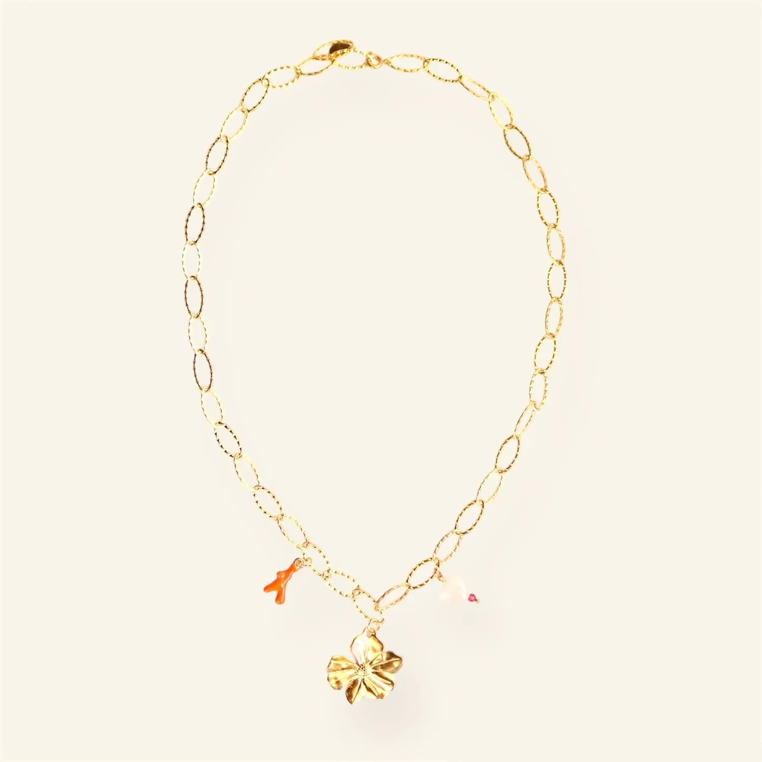 Amiek Mable Charlie Coral ketting goud 45 cm
