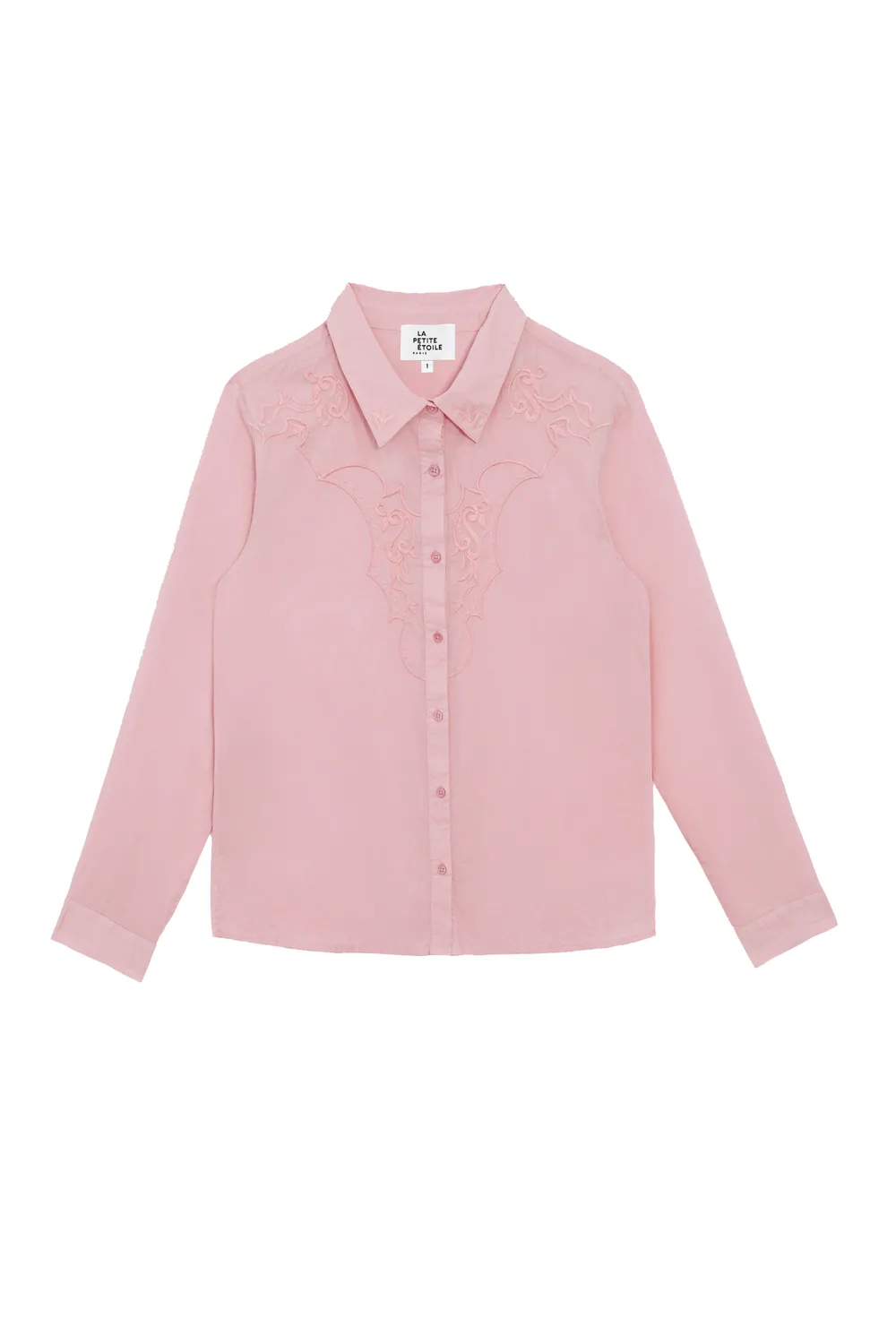 La Petite Etoile Chawie blouse oudroze met broderie