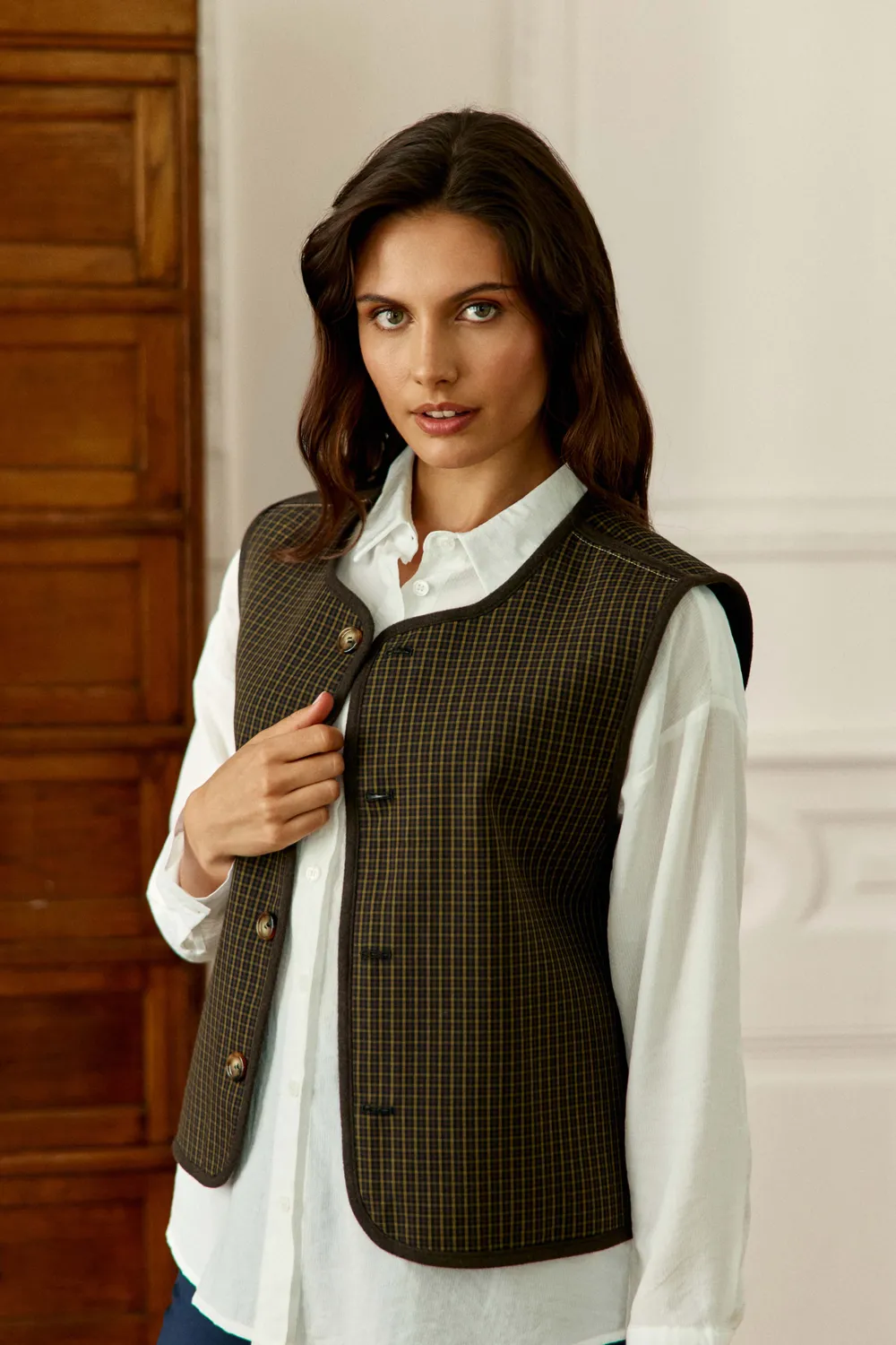 La Petite Etoile Vinko gilet bruin omkeerbaar