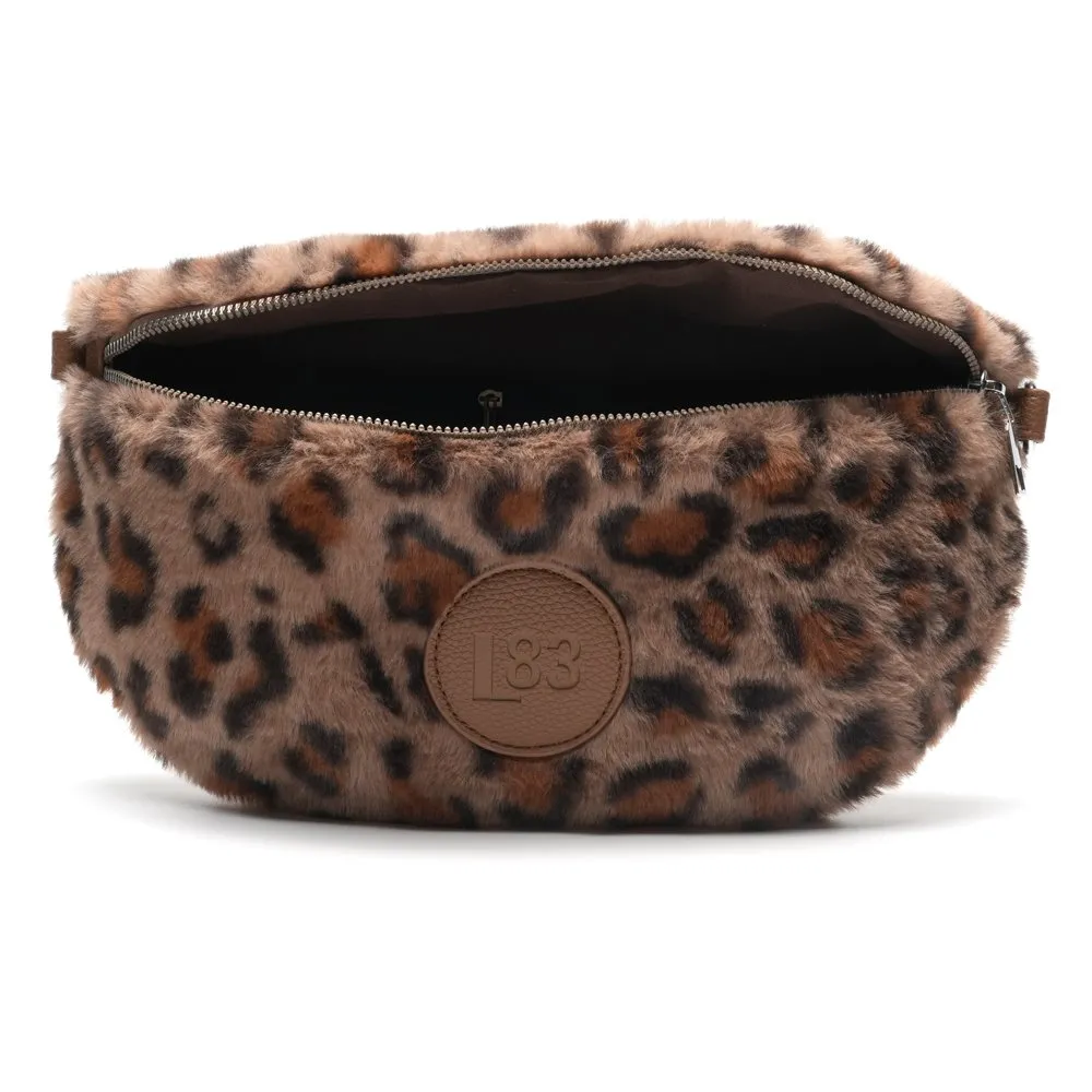 Amiek Robin crossbody tas panter bruin fluffy