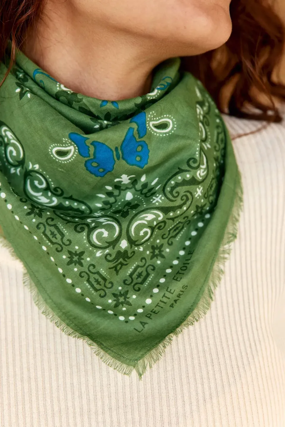 La Petite Etoile Alexio bandana sjaal groen katoen
