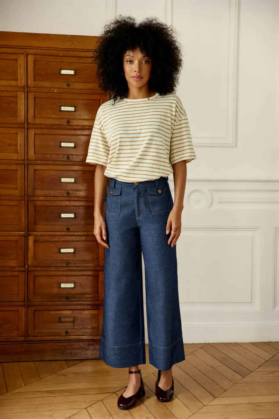 La Petite Etoile Atlanto wijde broek marine 7/8