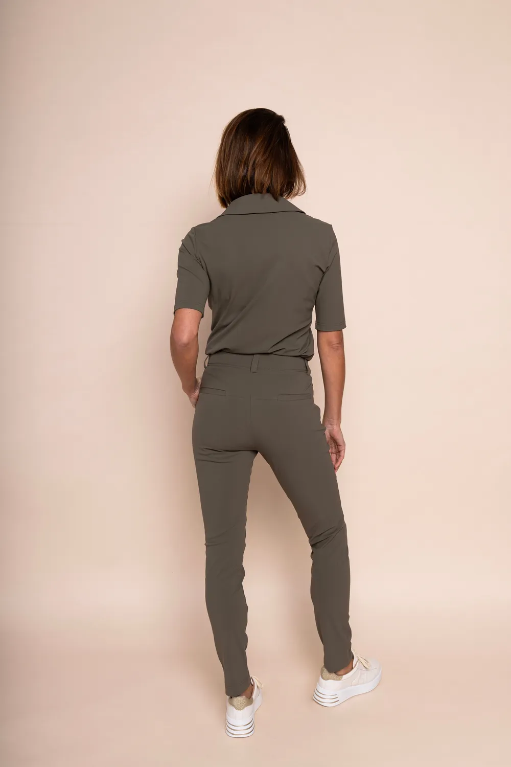 Laboutiek Leona Travel Trouser Broek Groen Slim Fit