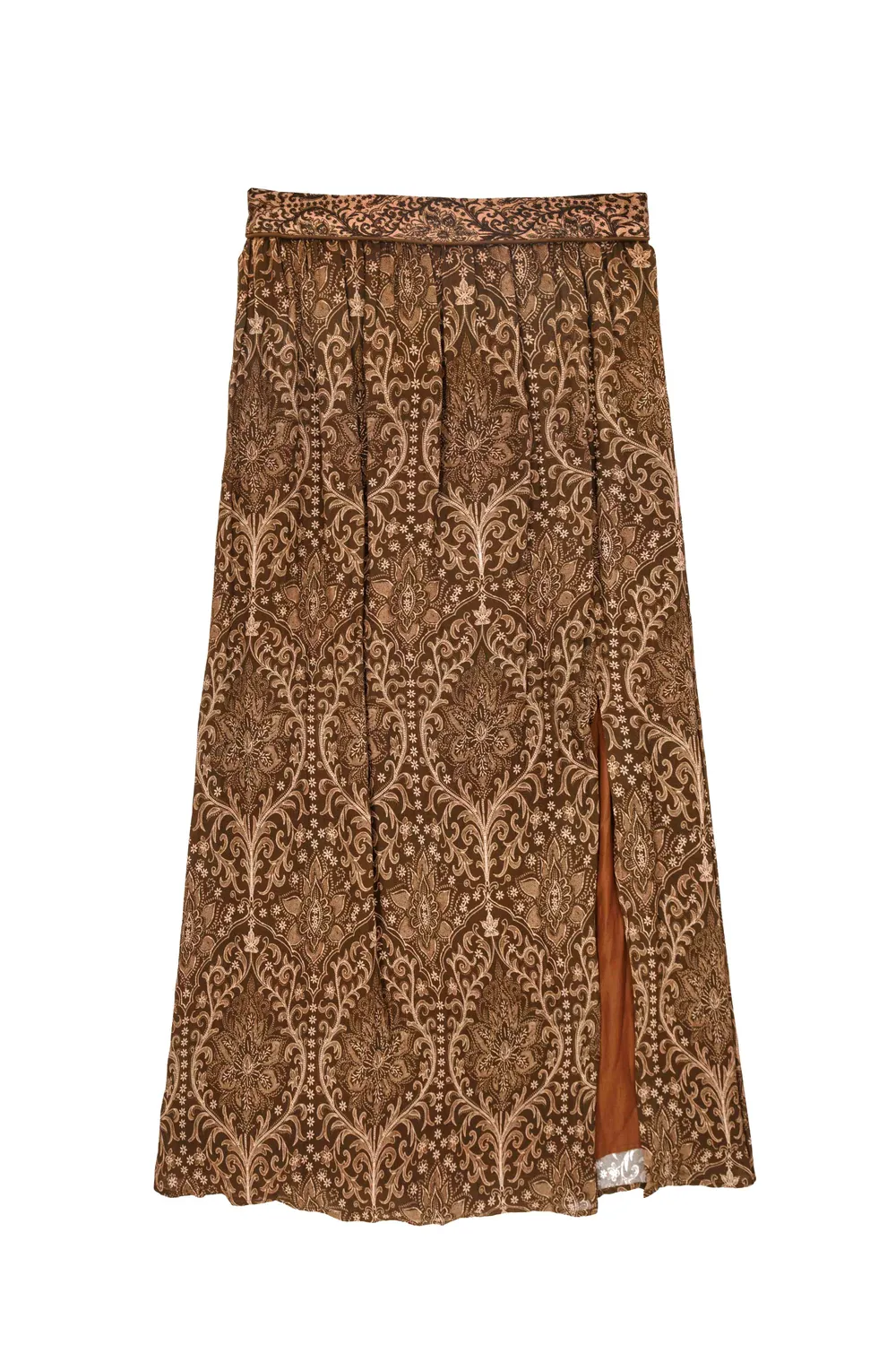 La Petite Etoile Jelly lange rok bruin boho split