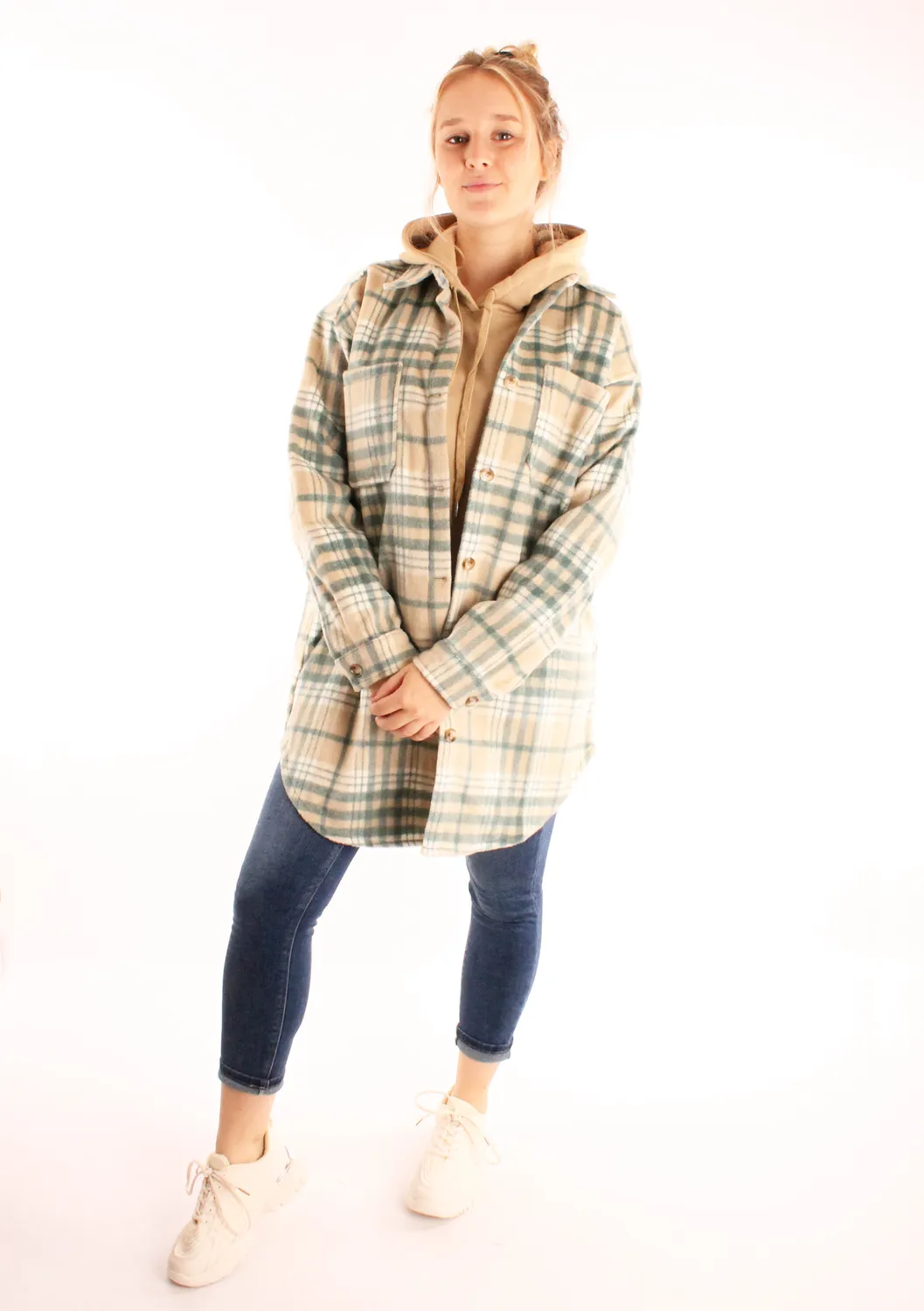 LOVEDRUNKY Geruite jack groen oversized fit