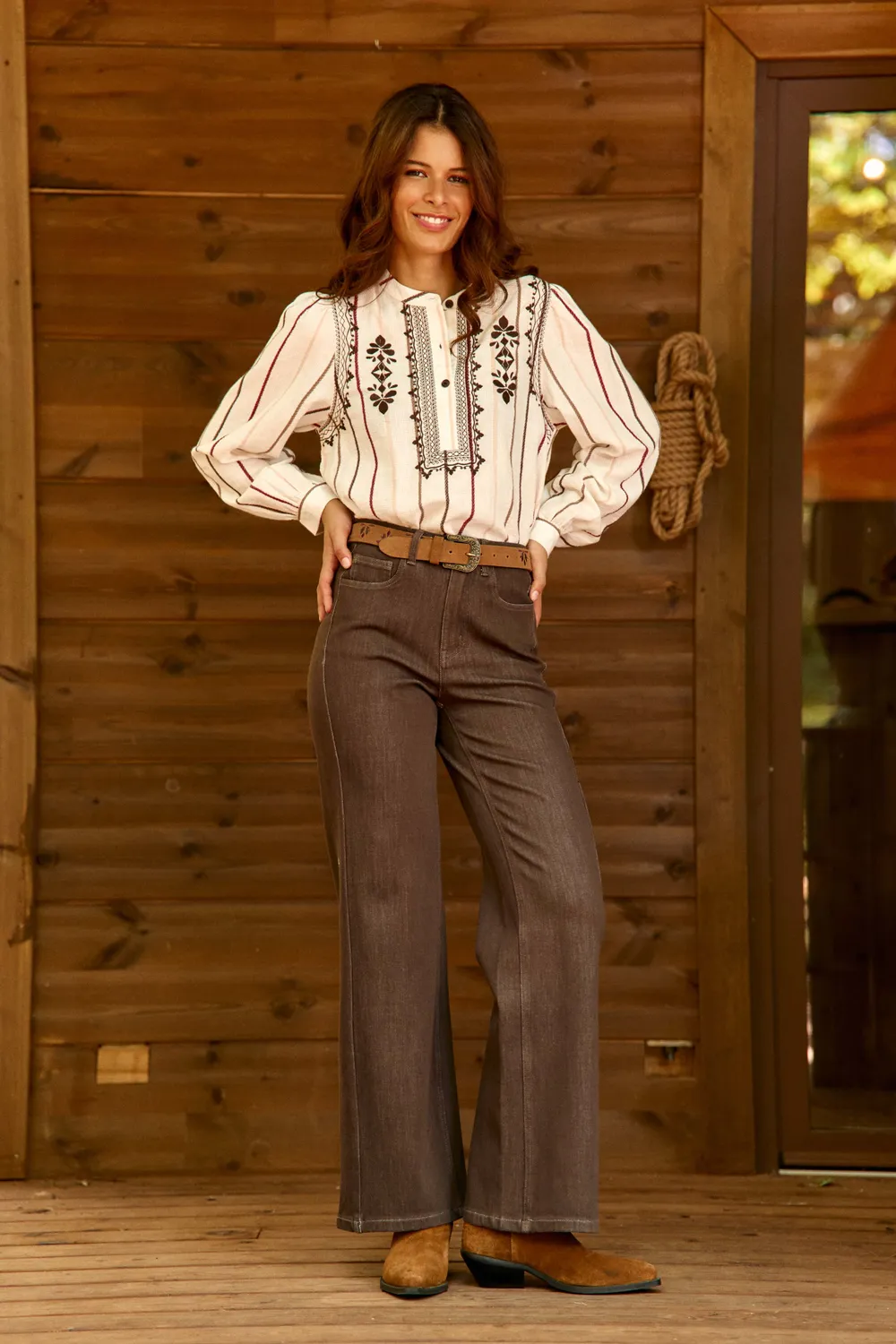 La Petite Etoile Pax rechte jeans bruin 16-marron