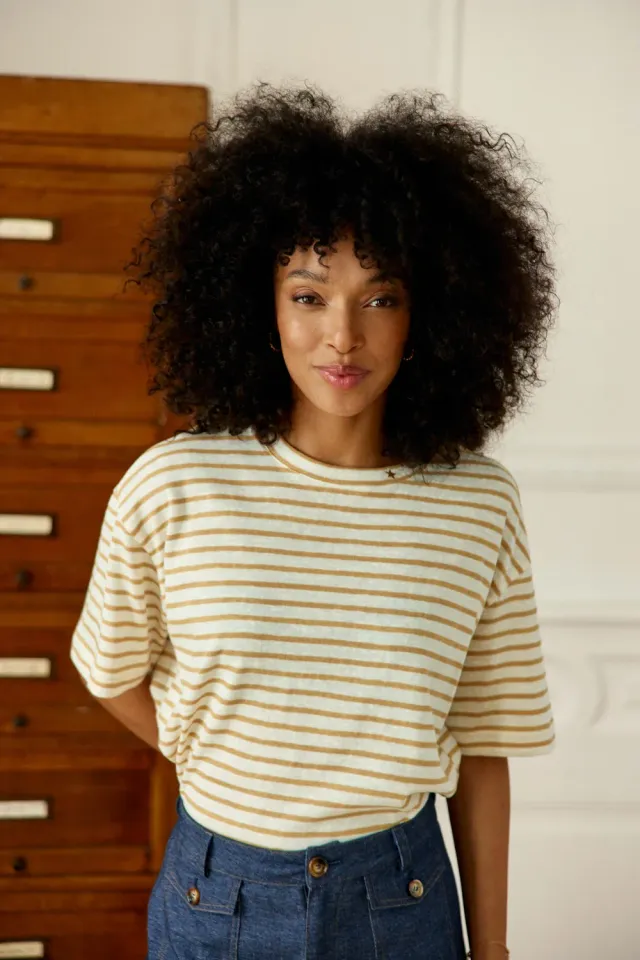 La Petite Etoile Tais T-shirt oversize ecru beige