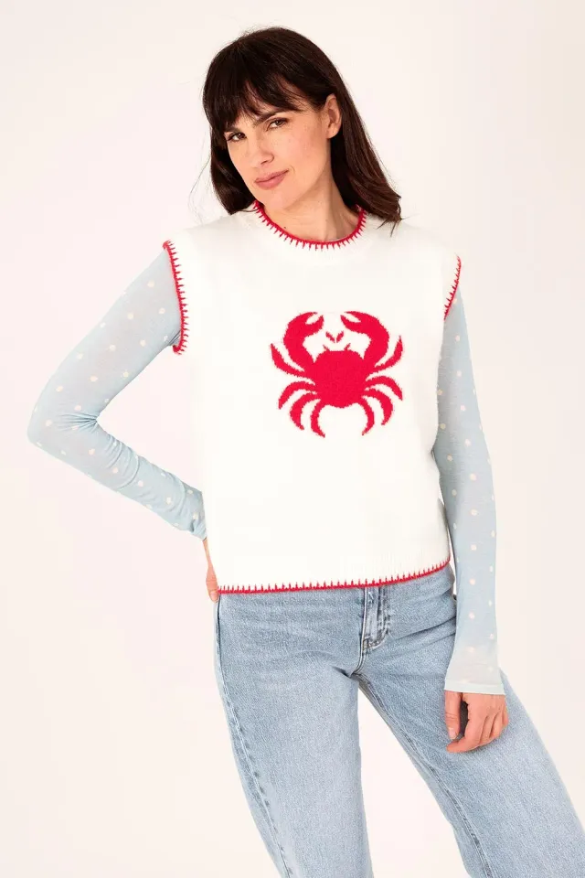 Amiek Holy Crab spencer rood onesize
