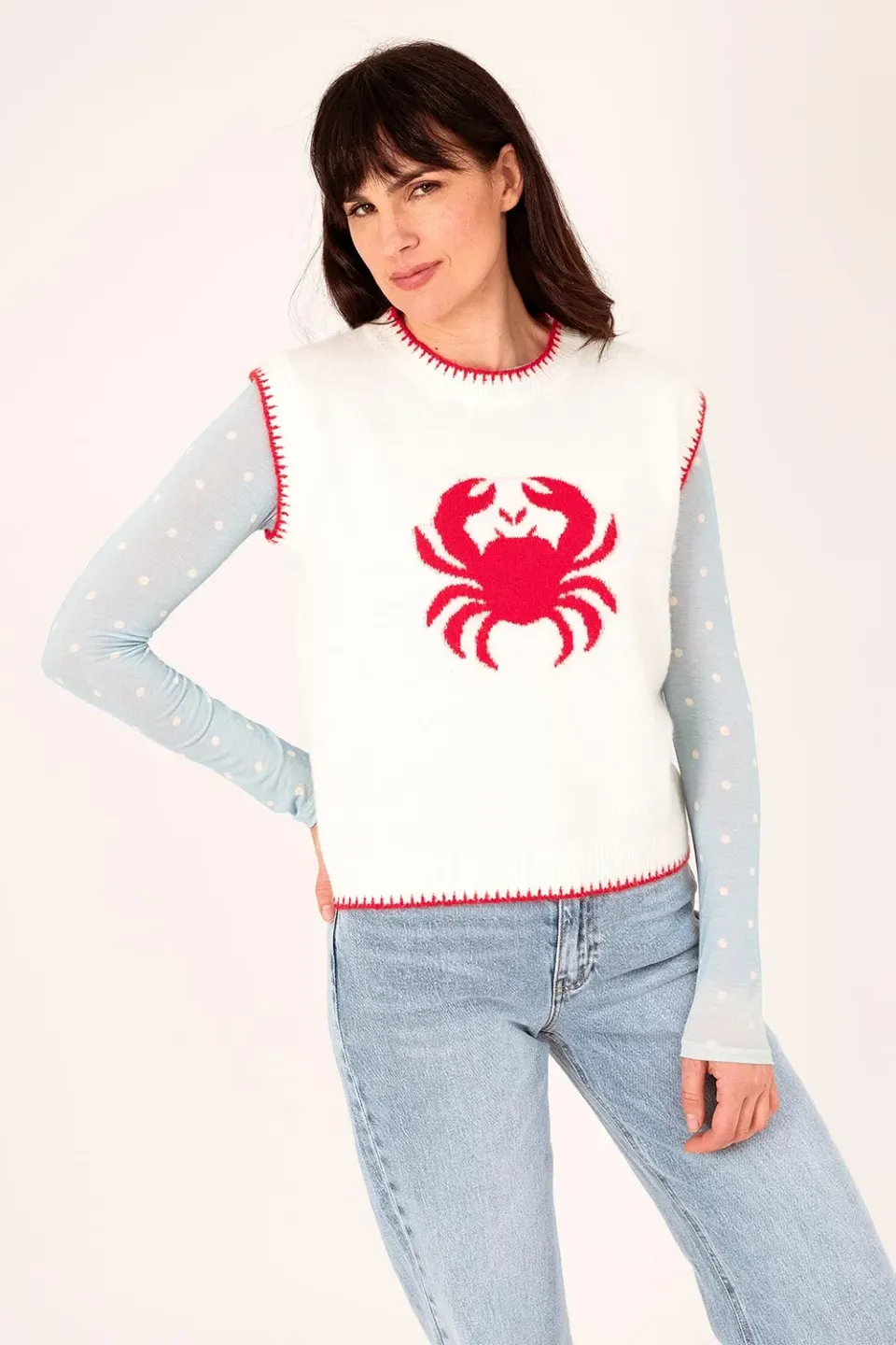 Amiek Holy Crab spencer rood onesize