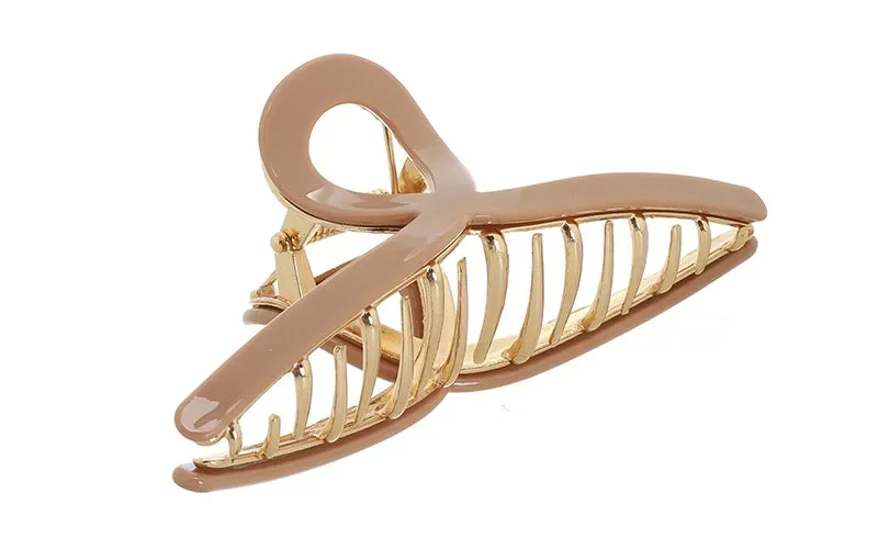 Amiek Jetje haarklem khaki metaal goud 12 cm