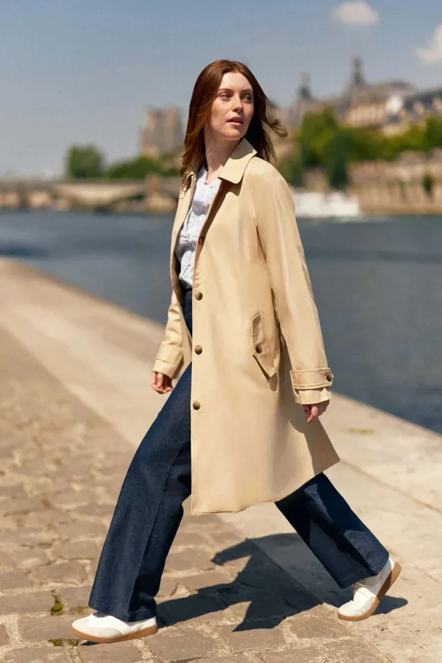 La Petite Etoile Nevin trenchcoat beige midi